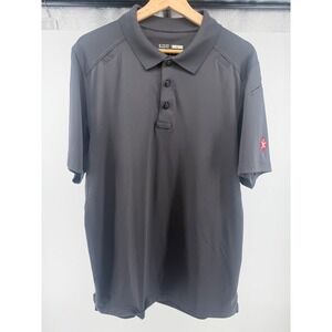 5.11 Tactical Mens‎ Gray Performance Polo Shirt Short Sleeve Mic Loops Size L